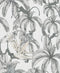 Noordwand Behang Topchic Monkey Jungle Leaves grijs en zwart