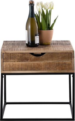 SVJ Bijzettafel - 35x45x45 cm - Metaal - Naturel