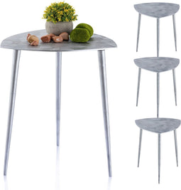 SVJ Bijzettafel - 40 x 40 x 45 cm - Zilver - Metaal - Set van 4