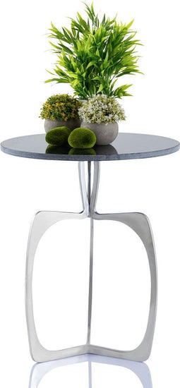 SVJ Bijzettafel - 45 x 45 x 56 cm - Marmer - Zilver