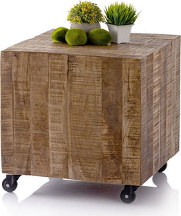 SVJ Bijzettafel - 45x45x45 cm - Mango Hout - Naturel