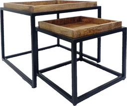 SVJ Bijzettafel - 54x54x46 cm - Metaal - Zwart - Set van 2