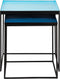 SVJ Bijzettafel Rechthoekig - 36x48x50 cm - Metaal - Blauw - Set van 2