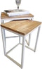 SVJ Bijzettafel Rechthoekig - 65x40x50 cm - Metaal - Wit - Set van 2