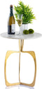 SVJ Bijzettafel Rond - 45 x 45 x 56 cm - Marmer/Aluminium - Goud