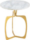 SVJ Bijzettafel Rond - 45 x 45 x 56 cm - Marmer/Aluminium - Goud