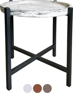 SVJ Bijzettafel Rond - 46 x 46 x 45 cm - Metaal - Zwart/Grijs