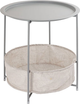 SVJ Bijzettafel Rond - 47 x 47 x 51 cm - Metaal - Lichtgrijs