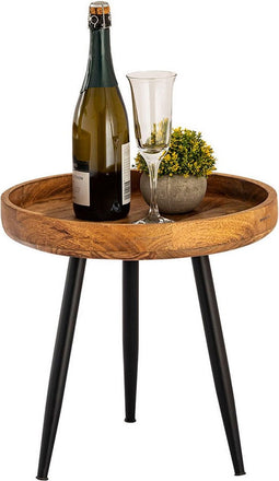 SVJ Bijzettafel Rond - 50 x 50 x 40 cm - Metaal - Bruin