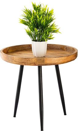 SVJ Bijzettafel Rond - 50 x 50 x 40 cm - Metaal - Bruin