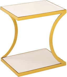 SVJ Bijzettafel Vierkant - 30 x 40 x 45 cm - Metaal - Wit/Goud