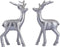 SVJ Decoratief Herten Beeldje - 20x20x23 cm - Zilver - Set van 2