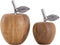 SVJ Decoratieve Appels - 9x9x15 cm - Mango Hout - Naturel - Set van 2