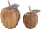 SVJ Decoratieve Appels - 9x9x15 cm - Mango Hout - Naturel - Set van 2