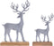 SVJ Decoratieve Herten - 6x20x32 cm - Mango Hout - Zilver - Set van 2