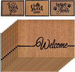 SVJ Deurmat ''Welcome'' Rechthoekig - 40x60 cm - Bruin - Set van 10