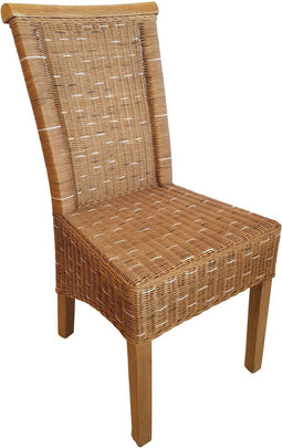 SVJ Eetkamerstoel Rechthoekig - 54 x 47 x 97 cm - Rotan - Bruin