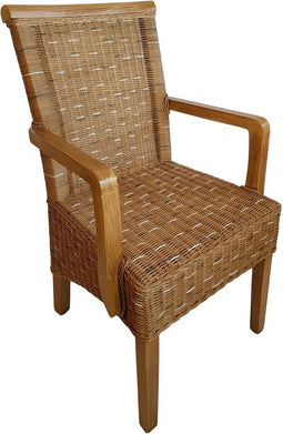 SVJ Eetkamerstoel Rechthoekig - 57 x 54 x 97 cm - Rotan - Bruin