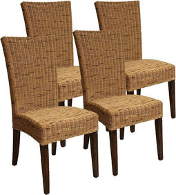 SVJ Eetkamerstoelen - 60x48x98 cm - Rotan - Bruin - Set van 4