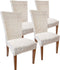 SVJ Eetkamerstoelen - 60x48x98 cm - Rotan - Wit - Set van 4