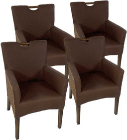 SVJ Eetkamerstoelen - 64x59x91 cm - Rotan - Bruin - Set van 4