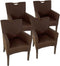 SVJ Eetkamerstoelen - 64x59x91 cm - Rotan - Bruin - Set van 4
