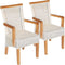 SVJ Eetkamerstoelen Rechthoekig - 47x54x97 cm - Wit/Bruin - Set van 2