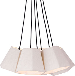 SVJ Hanglamp 6-hoek - 60 x 50 x 16 cm - Katoen - Creme - Set van 6