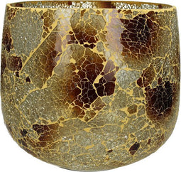 SVJ Home Decorations Bloempot - 27 x 27 x 27 cm - Polyresin - Bruin