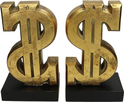 SVJ Home Decorations Dollarteken Boekenstandaard - 24x9x21 cm - Goud