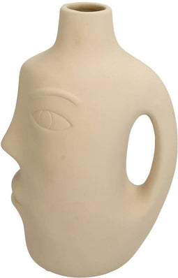 SVJ Home Decorations Fine Vaas - 18 x 11 x 28 cm - Aardewerk - Beige
