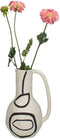 SVJ Home Decorations Fine Vaas - 19 x 15 x 27 cm - Aardewerk - Wit