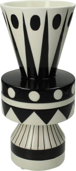 SVJ Home Decorations Indi Vaas - 12 x 12 x 26 cm - Aardewerk - Zwart