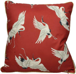 SVJ Home Decorations Kraanvogel Kussen - 45x45 cm - Fluweel - Terra