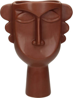 SVJ Home Decorations Masker Bloempot - 17x12x21 cm - Aardewerk - Terra