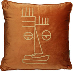 SVJ Home Decorations Masker Kussen - 45 x 45 cm - Fluweel - Terracotta