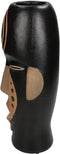 SVJ Home Decorations Masker Vaas - 16 x 13 x 34 cm - Aardewerk - Zwart
