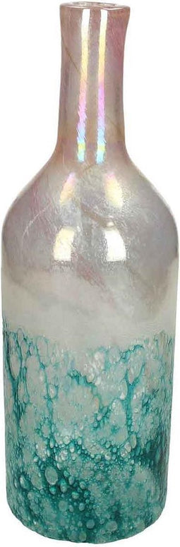 SVJ Home Decorations Vaas Glas Turquoise - H36 x Ø 12 cm - Bloemenvaas