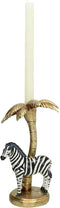 SVJ HomeKandellar Kaarsenhouder Zebra sculptuur retro goud, zwart en wit - 15 x 15 x 26,3 cm - Kaarsenstandaard