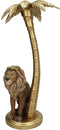 SVJ Kandelaar Kaarsenstandaard Leeuw sculptuur retro goud bruin - 19 x 16 x 36,5 cm - Kaarsenhouder