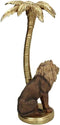 SVJ Kandelaar Kaarsenstandaard Leeuw sculptuur retro goud bruin - 19 x 16 x 36,5 cm - Kaarsenhouder