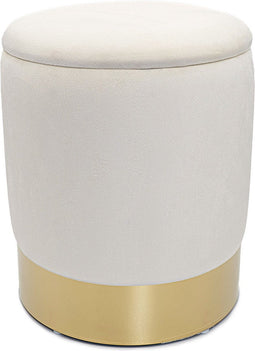 SVJ Kruk Rond - 31 x 31 x 38 cm - Polyester - Creme