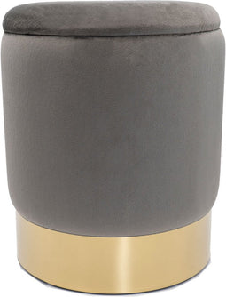SVJ Kruk Rond - 31 x 31 x 38 cm - Polyester - Lichtgrijs