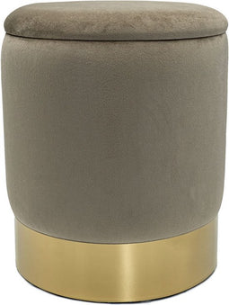 SVJ Kruk Rond - 31 x 31 x 38 cm - Polyester - Taupe