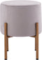 SVJ Kruk Rond - 32 x 32 x 38 cm - Polyester/Ijzer - Lichtgrijs