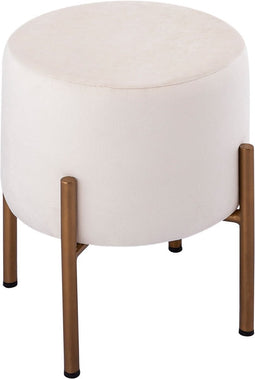 SVJ Kruk Rond - 32 x 32 x 38 cm - Polyester/Ijzer - Wit