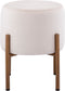 SVJ Kruk Rond - 32 x 32 x 38 cm - Polyester/Ijzer - Wit