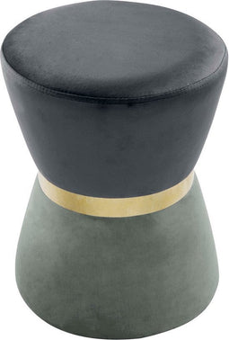 SVJ Kruk Rond - 32 x 32 x 42 cm - Fluweel - Antraciet