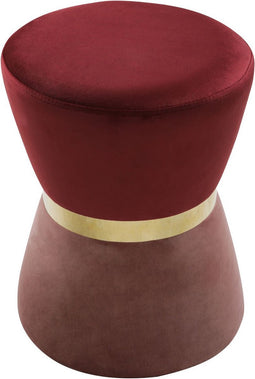 SVJ Kruk Rond - 32 x 32 x 42 cm - Fluweel - Rood