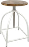 SVJ Kruk Rond - 34 x 34 x 75 cm - Metaal - Wit